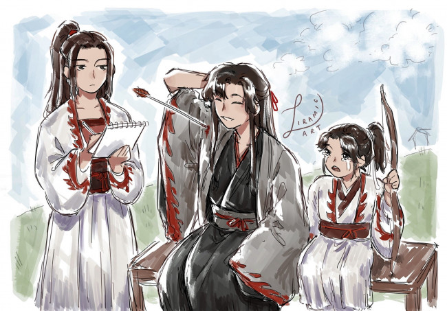 Обои картинки фото аниме, mo dao zu shi, вэй, усянь, вэнь, цин, ребенок, стрела