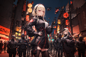 Картинка аниме город +улицы +интерьер +здания нейросети графика нейроарт ai art нейронные сети рисунки нейро искусство девушка