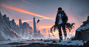 Картинка аниме зима +новый+год +рождество нейросети графика нейроарт ai art нейронные сети рисунки нейро искусство