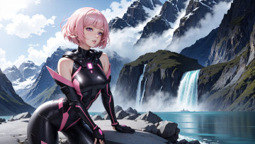 Картинка аниме пейзажи +природа нейросети графика нейроарт ai art нейронные сети рисунки нейро искусство девушка