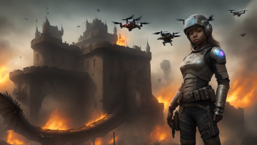 Картинка фэнтези роботы +киборги +механизмы нейросети графика нейроарт ai art нейронные сети рисунки нейро искусство робот