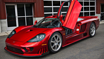 Картинка автомобили saleen красный здание