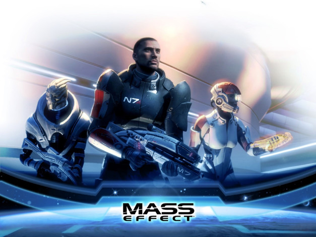 Обои картинки фото видео игры, mass effect, персонажи, скафандры, оружие