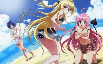 Картинка аниме to love ru девушка море