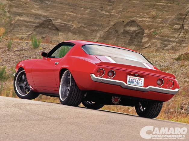 Обои картинки фото 1972, chevy, camaro, автомобили
