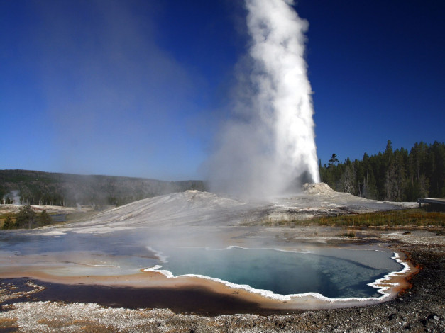 Обои картинки фото гейзер, природа, стихия, yellowstone