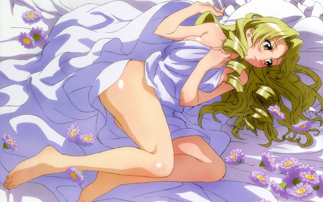 Обои картинки фото аниме, to, love, ru, цветы, девушка