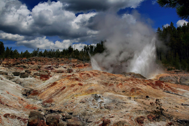 Обои картинки фото гейзер, природа, другое, yellowstone