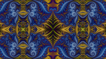 Картинка 3д графика fractal фракталы фон цвет узор