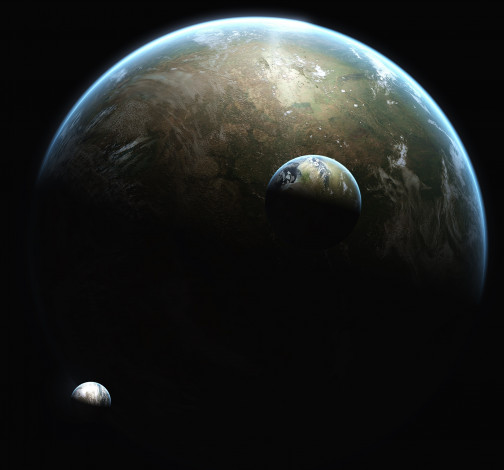 Обои картинки фото космос, арт, планеты