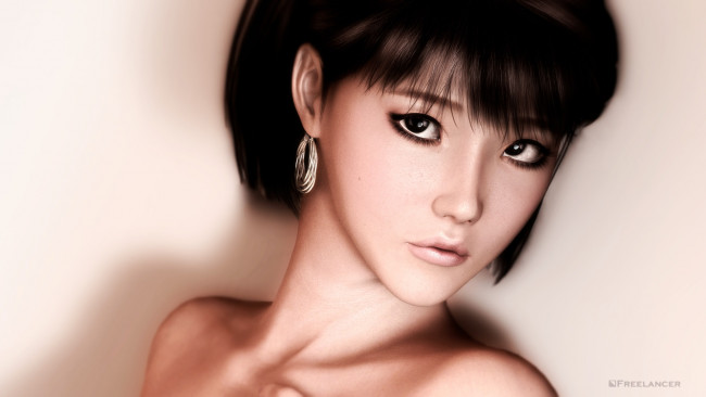 Обои картинки фото 3д, графика, portraits, портрет, лицо, взгляд