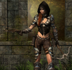 Картинка 3д+графика амазонки+ amazon девушка взгляд арбалеты