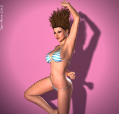 Картинка 3д+графика люди+ people девушка взгляд фон