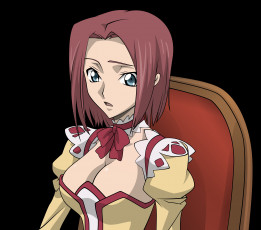 Картинка аниме code+geass код гиасс девушка взгляд удивление чёрный фон