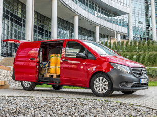 Картинка автомобили mercedes+trucks mercedes-benz vito panel van w639 2014г красный