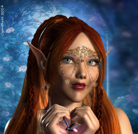 Обои картинки фото 3д графика, эльфы , elves, эльфийка, взгляд