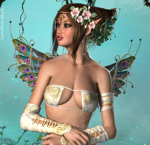 Обои картинки фото 3д графика, эльфы , elves, эльфийка, взгляд