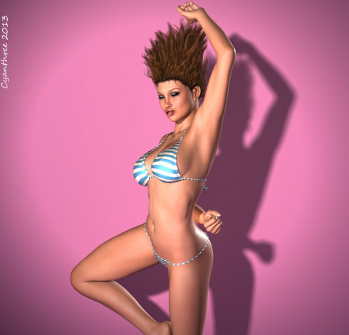 Обои картинки фото 3д графика, люди , people, девушка, взгляд, фон