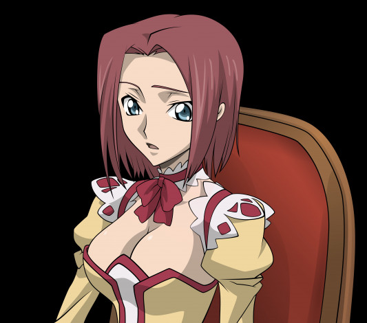 Обои картинки фото аниме, code geass, код, гиасс, девушка, взгляд, удивление, чёрный, фон