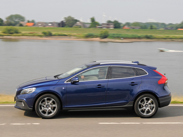 Обои картинки фото автомобили, volvo, v40, cross, country, d2, ocean, race, 2014г, синий