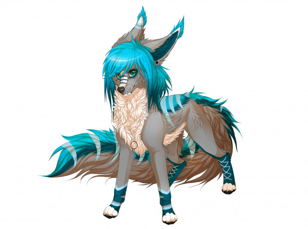 Обои картинки фото рисованные, животные,  сказочные,  мифические, кулон, животное, белый, фон