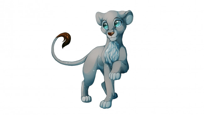 Обои картинки фото рисованные, животные,  львы, белый, фон, лев, животное