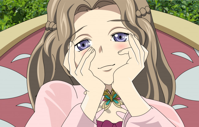 Обои картинки фото аниме, code geass, взгляд, код, гиас, девочка, лицо