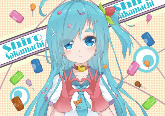 Картинка аниме unknown +другое взгляд l4no-shiro жест арт девочка руки конфеты shiro sakamachi