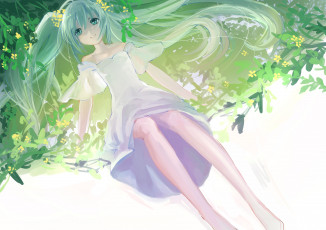 Картинка аниме vocaloid платье девушка арт tagme artist hatsune miku