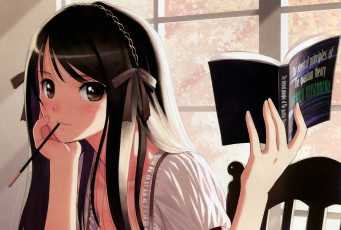 обоя аниме, tony taka , artbook, девушка, арт, взгляд, книга, taka, tony