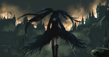 Картинка аниме black+rock+shooter bloodborne kuroi mato силуэт девушка black rock shooter otaku artist арт