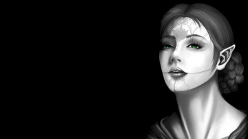 Картинка фэнтези эльфы эльфийка взгляд фон