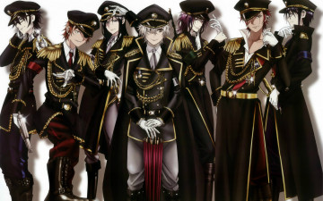 Картинка аниме k+project misaki yata mikoto souh akira hidaka reishi munakata yashiro isana проект кей k projeck военная форма парни awashima fushimi
