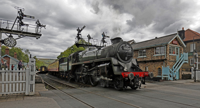 Обои картинки фото техника, паровозы, паровоз, рельсы, дорога, железная