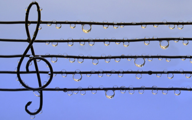 Обои картинки фото разное, капли,  брызги,  всплески, ноты, музыка