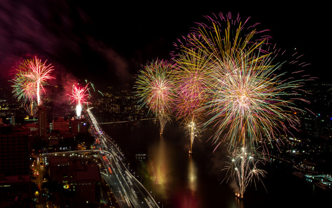 Обои картинки фото разное, салюты,  фейерверки, ночь, фейерверк