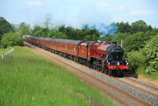 Обои картинки фото техника, паровозы, паровоз, рельсы, дорога, железная