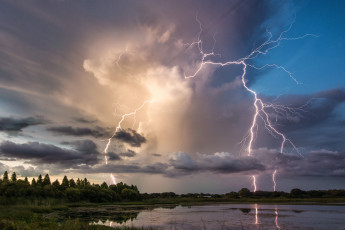 Картинка природа молния +гроза шторм