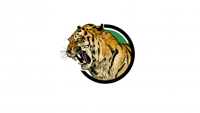 Обои картинки фото рисованное, минимализм, клыки, рык, морда, тигр, пасть