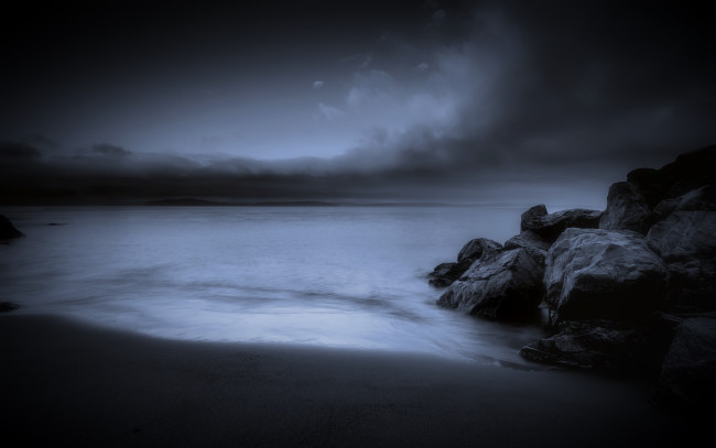 Обои картинки фото природа, побережье, облака, камни, море