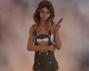 Картинка 3д+графика фантазия+ fantasy девушка взгляд фон