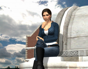 Картинка 3д+графика люди+ people девушка взгляд фон