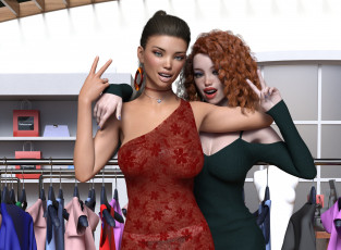 обоя 3д графика, люди , people, девушка, взгляд, фон, грудь