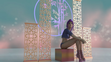 Картинка 3д+графика эльфы+ elves эльфийка фон взгляд