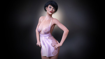 Картинка 3д+графика люди+ people девушка взгляд фон