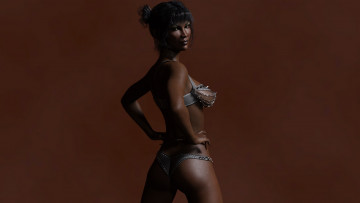 Картинка 3д+графика люди+ people девушка взгляд фон