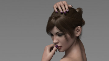 Картинка 3д+графика портрет+ portraits девушка взгляд фон