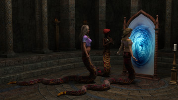 Картинка 3д+графика существа+ creatures девушки взгляд фон naga