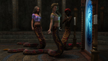Картинка 3д+графика существа+ creatures девушки взгляд фон naga
