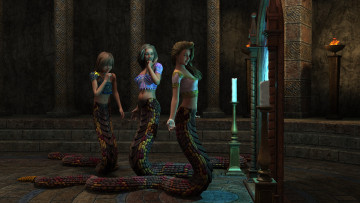 Картинка 3д+графика существа+ creatures девушки взгляд фон naga